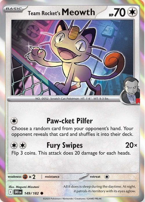 Team Rocket's Meowth Card Front