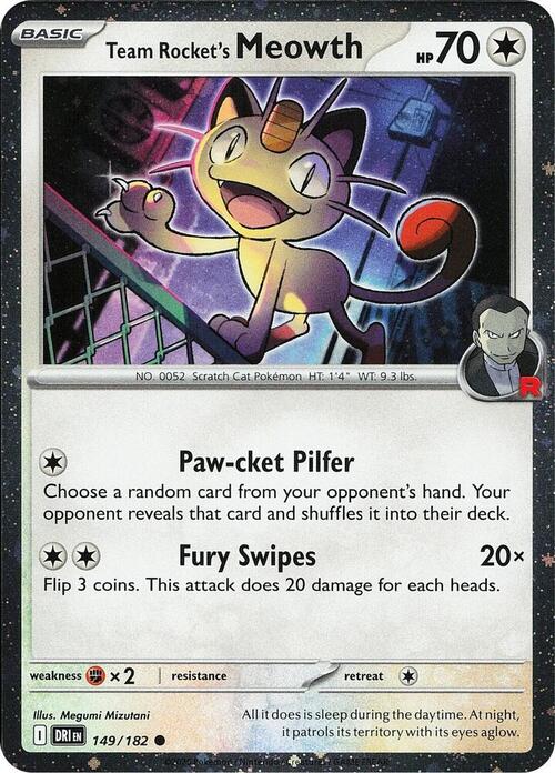 Team Rocket's Meowth Card Front
