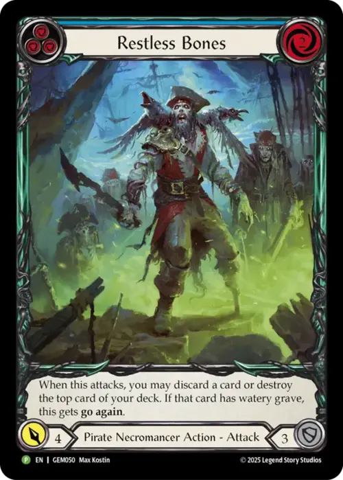 Restless Bones - Blue Card Front