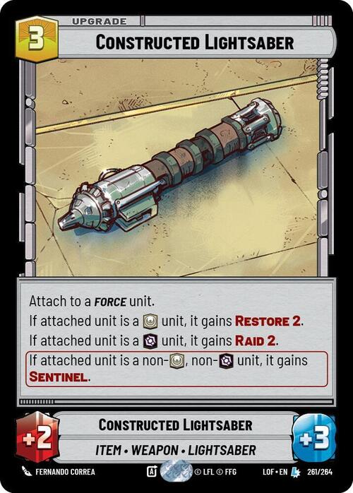 Constructed Lightsaber Card Front