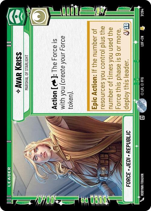 Avar Kriss - Marshal of Starlight Card Front