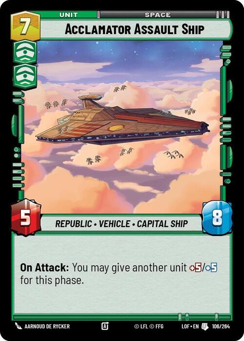 Acclamator Assault Ship Card Front