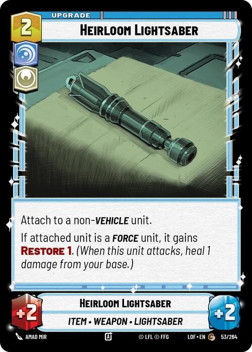 Heirloom Lightsaber Card Front