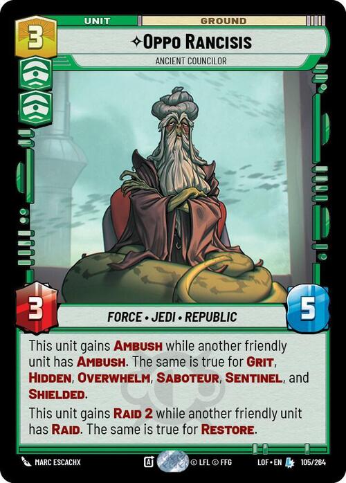 Oppo Rancisis - Ancient Councilor Card Front