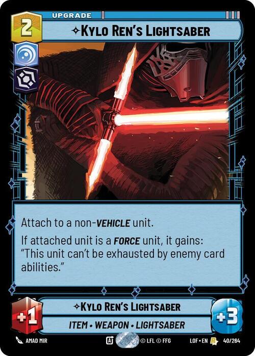 Kylo Ren's Lightsaber Card Front