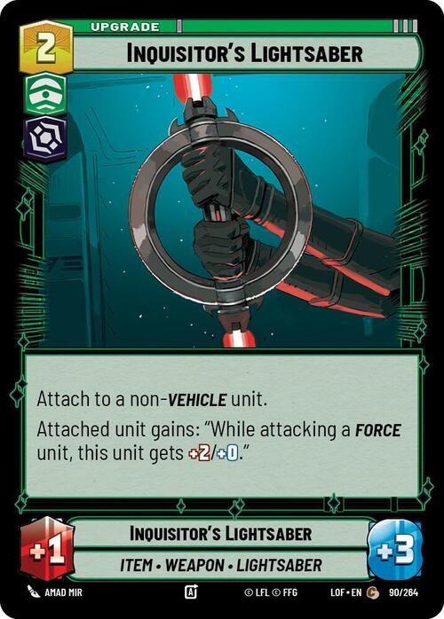 Inquisitor's Lightsaber Card Front