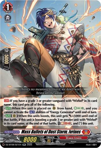 Mass Bullets of Dust Storm, Ivrines Card Front