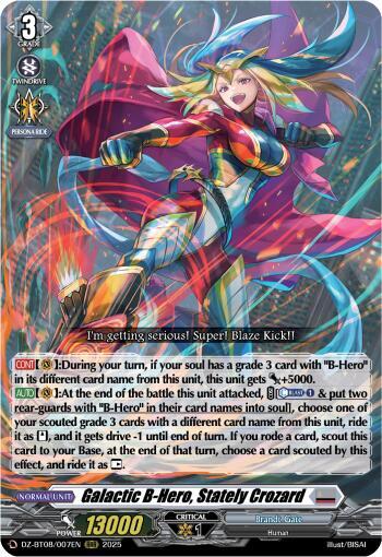 Galactic B-Hero, Stately Crozard Card Front
