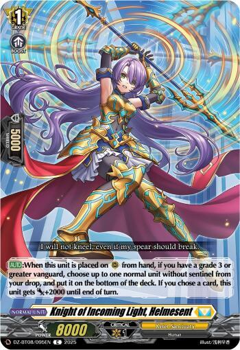 Knight of Incoming Light, Helmesent Card Front