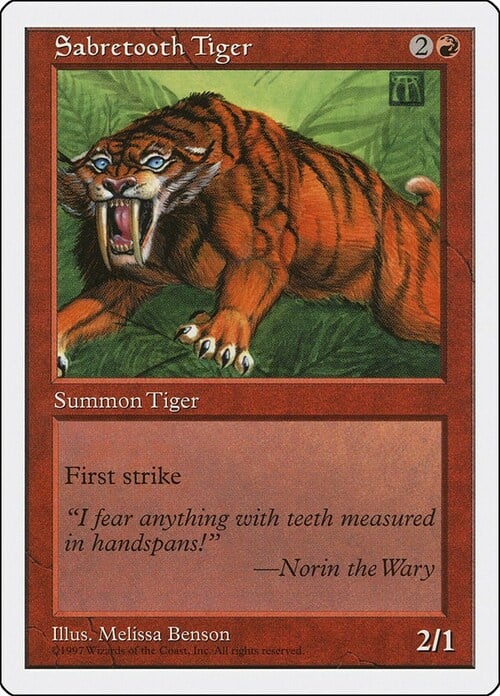 Sabretooth Tiger Card Front