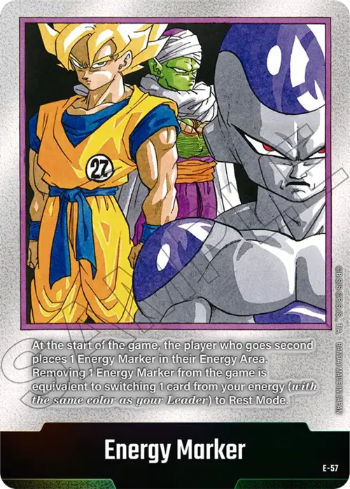"Son Goku, Piccolo & Frieza" Energy Marker Card Front
