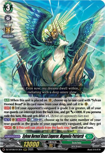 Sylvan Horned Beast Emperor, Magnolia Patriach Card Front