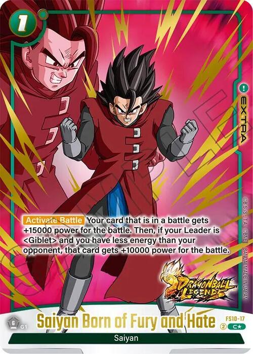 Saiyan Born of Fury and Hate Card Front