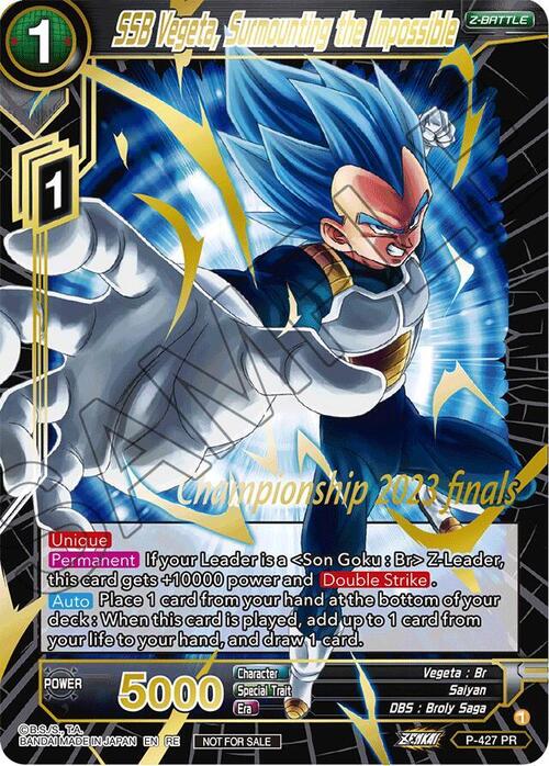 SSB Vegeta, Surmounting the Impossible Card Front