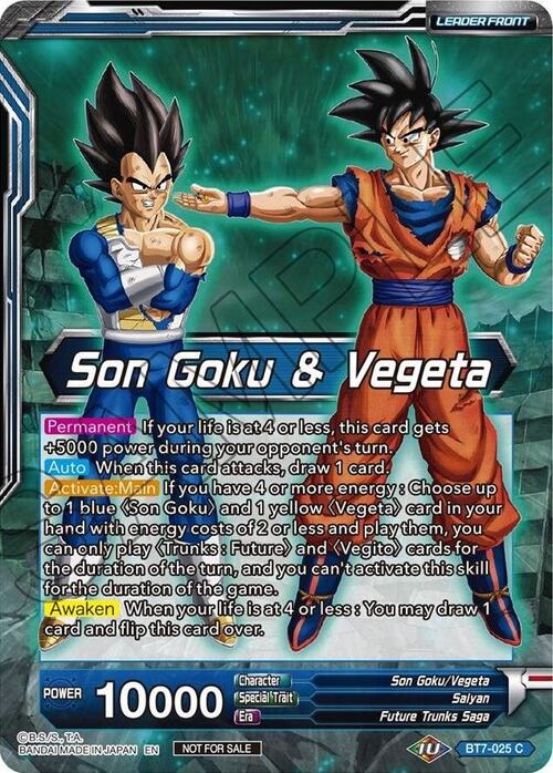 Son Goku & Vegeta // SSB Vegito, Energy Eruption Card Front