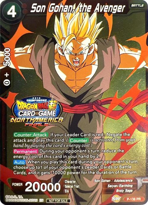 Son Gohan, the Avenger Card Front