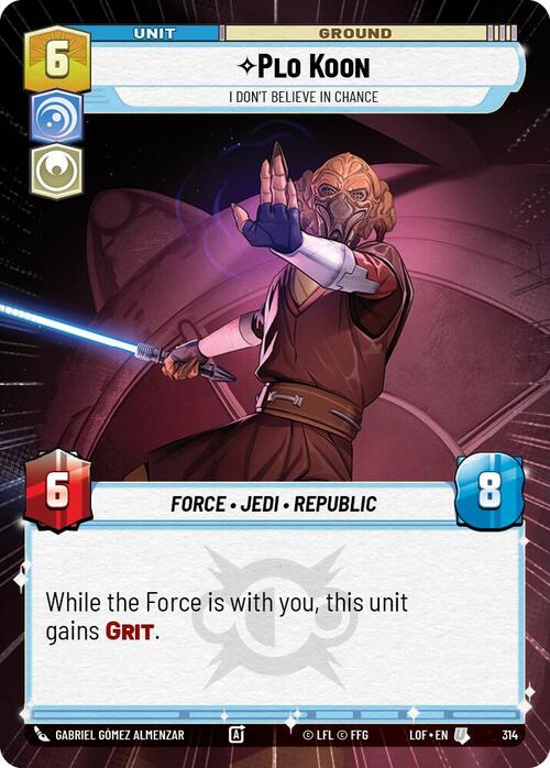 Plo Koon - I Don't Believe in Chance Card Front