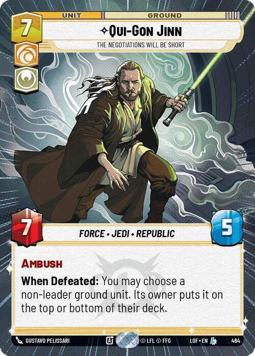 Qui-Gon Jinn - The Negotiations Will Be Short Card Front