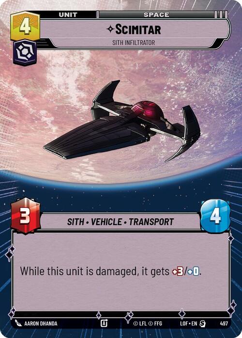 Scimitar - Sith Infiltrator Card Front