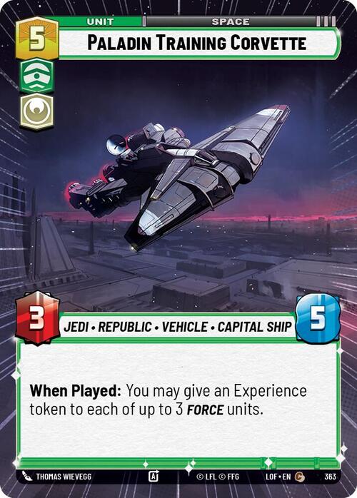 Paladin Training Corvette Card Front