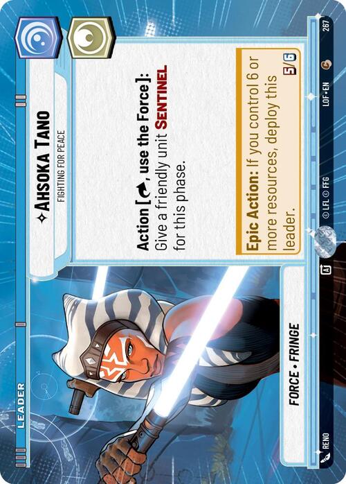 Ahsoka Tano - Fighting For Peace Card Front