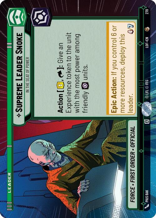 Supreme Leader Snoke - In the Seat of Power Card Front