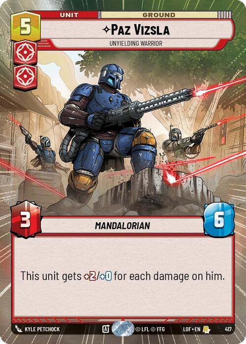 Paz Vizsla - Unyielding Warrior Card Front