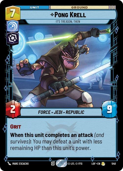 Pong Krell - Its Treason, Then Card Front