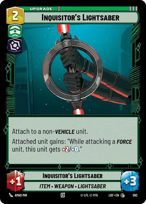 Inquisitor's Lightsaber Card Front