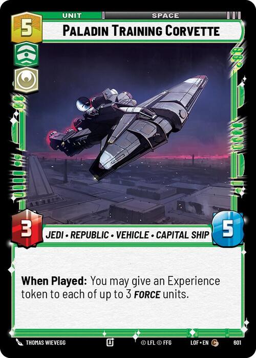 Paladin Training Corvette Card Front