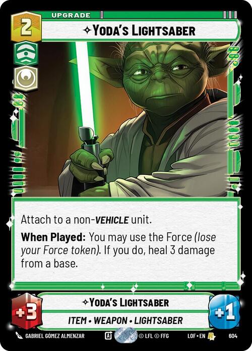 Yoda's Lightsaber Card Front
