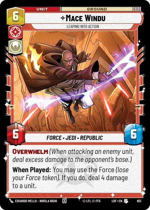 Mace Windu - Leaping into Action Card Front