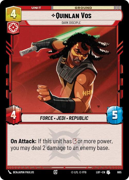 Quinlan Vos - Dark Disciple Card Front