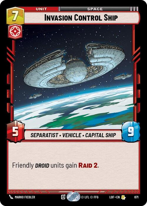 Invasion Control Ship Card Front