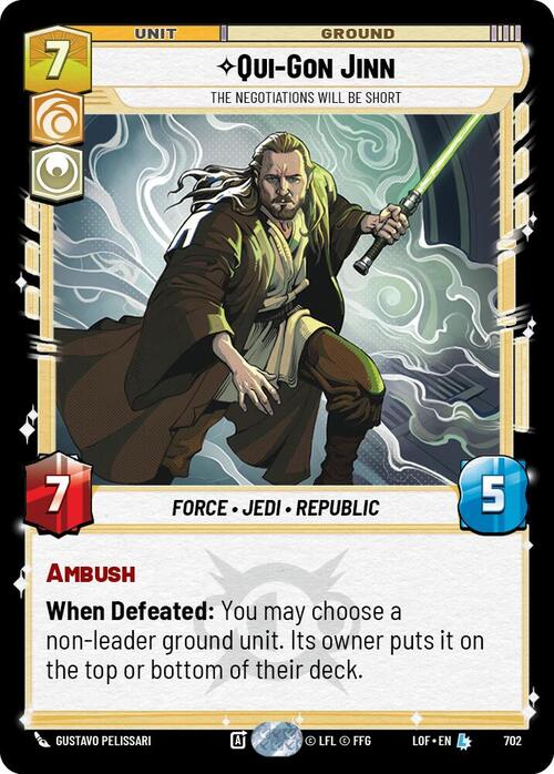 Qui-Gon Jinn - The Negotiations Will Be Short Card Front