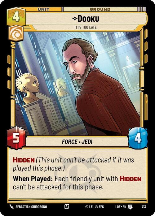 Dooku - It Is Too Late Card Front