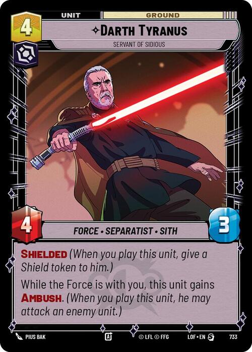 Darth Tyranus - Servant of Sidious Card Front