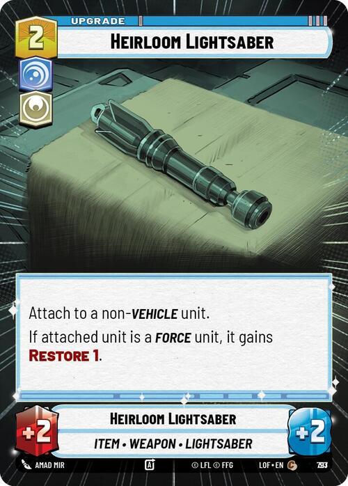 Heirloom Lightsaber Card Front