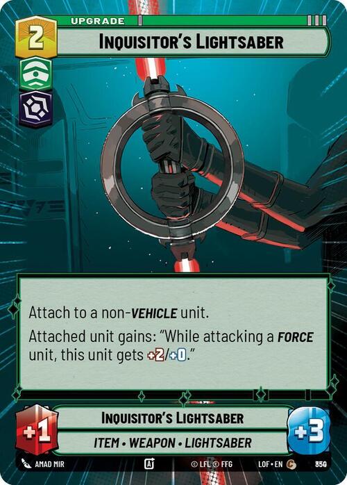 Inquisitor's Lightsaber Card Front