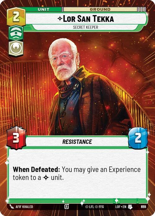 Lor San Tekka - Secret Keeper Card Front
