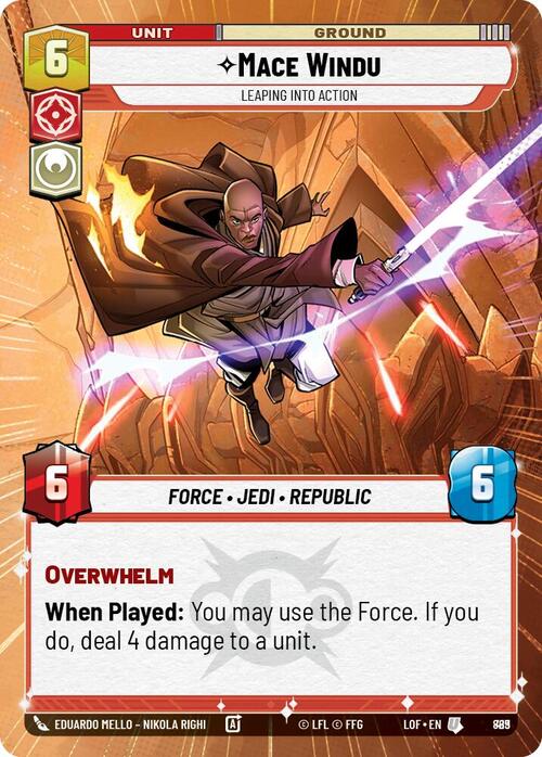 Mace Windu - Leaping into Action Card Front