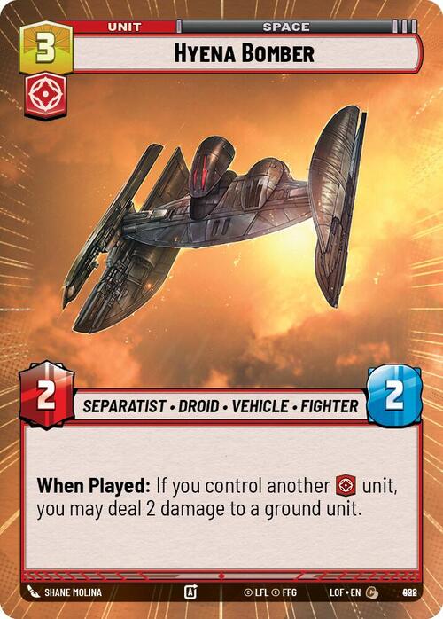 Hyena Bomber Card Front