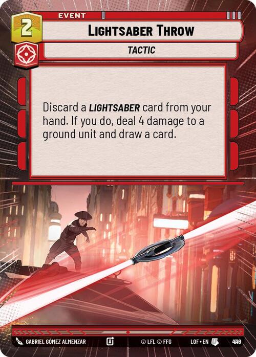 Lightsaber Throw Card Front