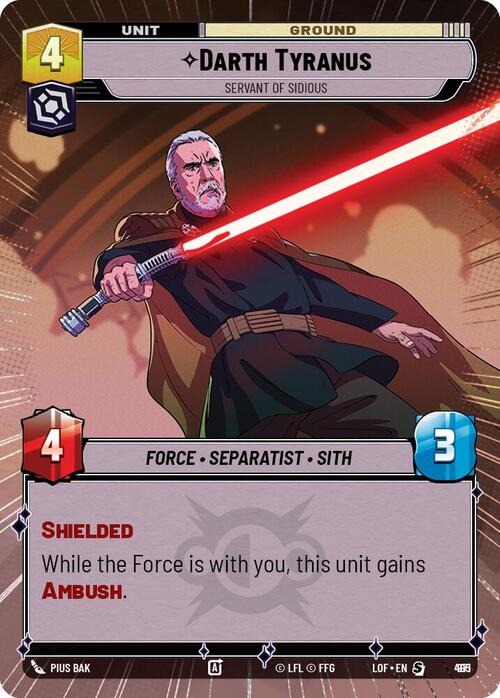 Darth Tyranus - Servant of Sidious Card Front