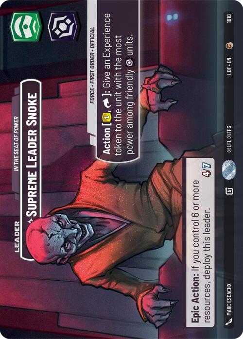 Supreme Leader Snoke - In the Seat of Power Card Front