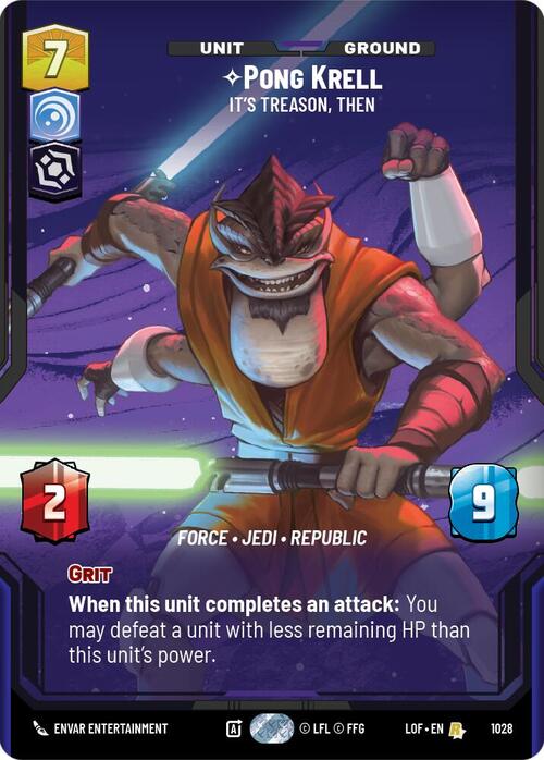 Pong Krell - Its Treason, Then Card Front