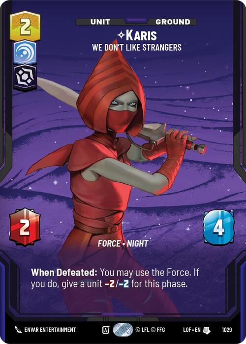 Karis - We Dont Like Strangers Card Front