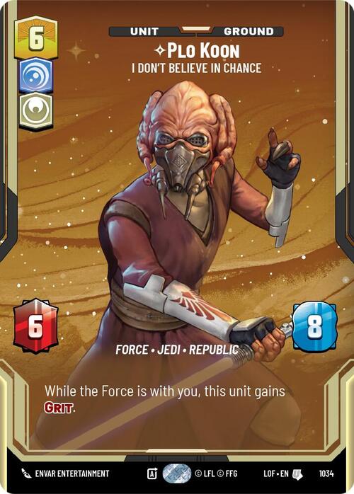 Plo Koon - I Dont Believe in Chance Card Front