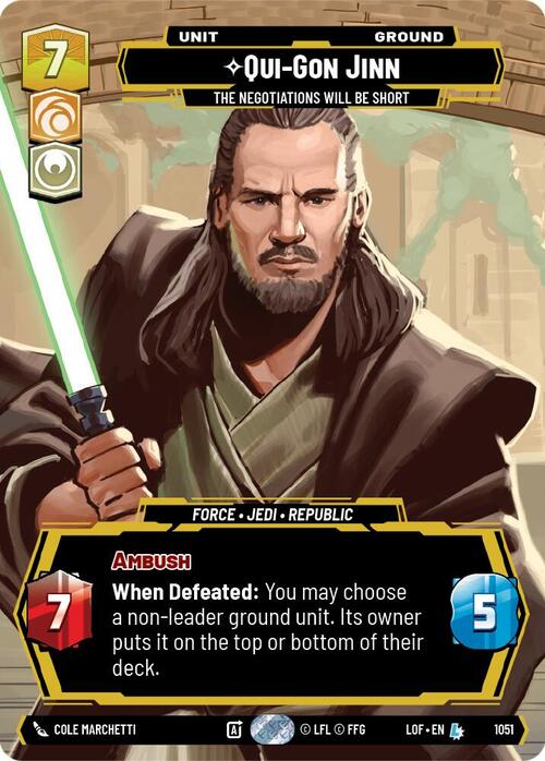 Qui-Gon Jinn - The Negotiations Will Be Short Card Front