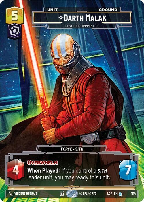 Darth Malak - Covetous Apprentice Card Front
